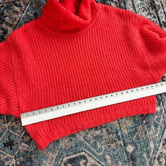 Anthropologie size M Pilcro Zamora Cowl Neck Sweater Orange alpaca wool blend - Picture 10 of 11